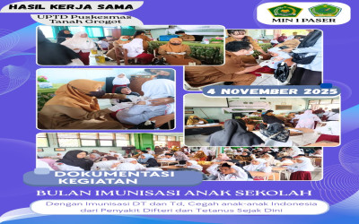 MIN 1 Paser dan Puskesmas Tanah Grogot Gelar BIAS, Ratusan Siswa Antusias Ikuti Imunisasi